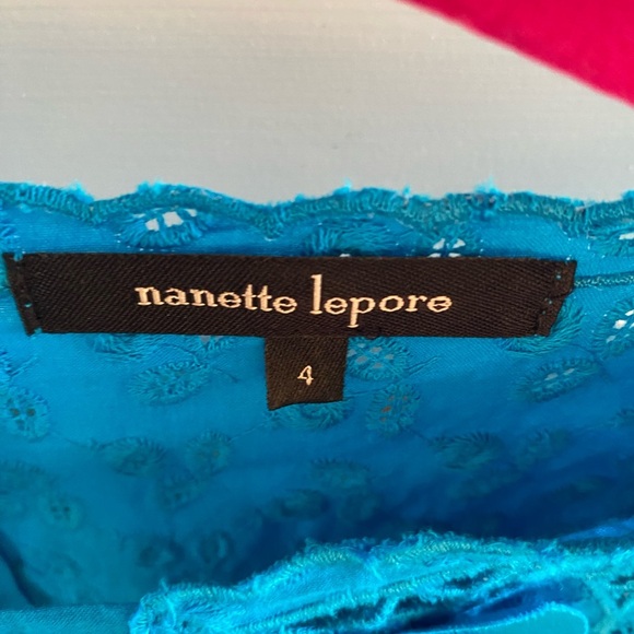 Nanette Lepore Azul 3D Flower Lace Overlay Dress size 4 Old Money Luxurious Rich - Picture 4 of 8